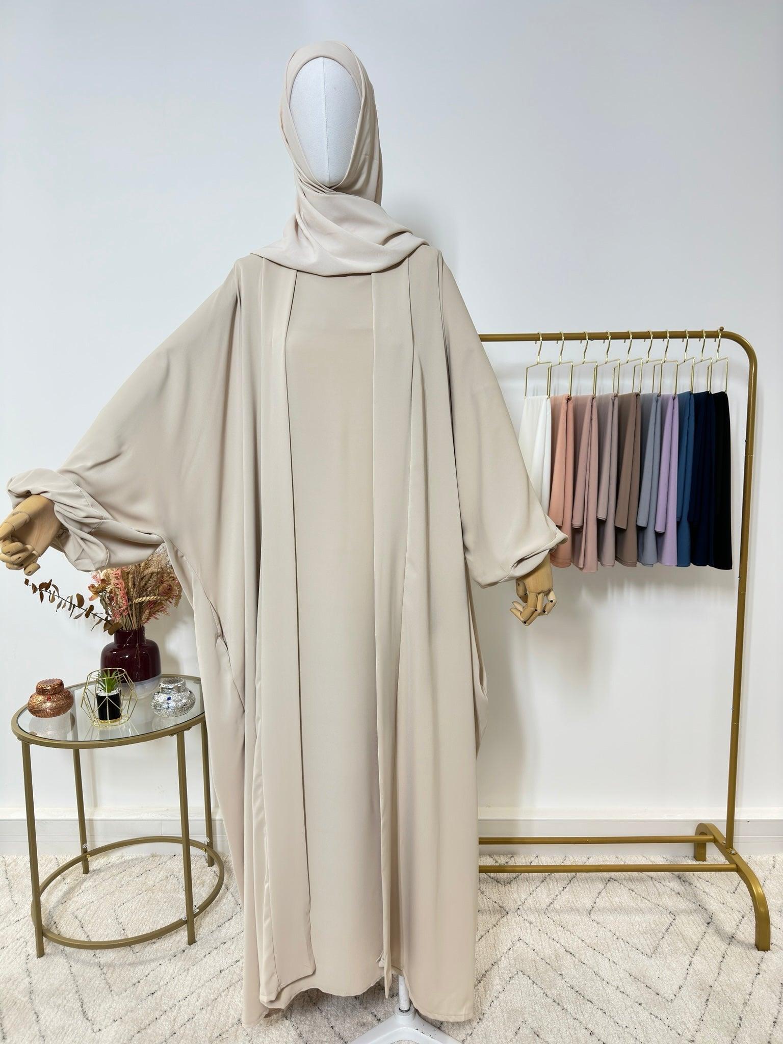 Abaya Kimono Bleu Canard En Polyester - Taille XL - Longueur Aux Chevilles - Neuf Sans étiquettes
