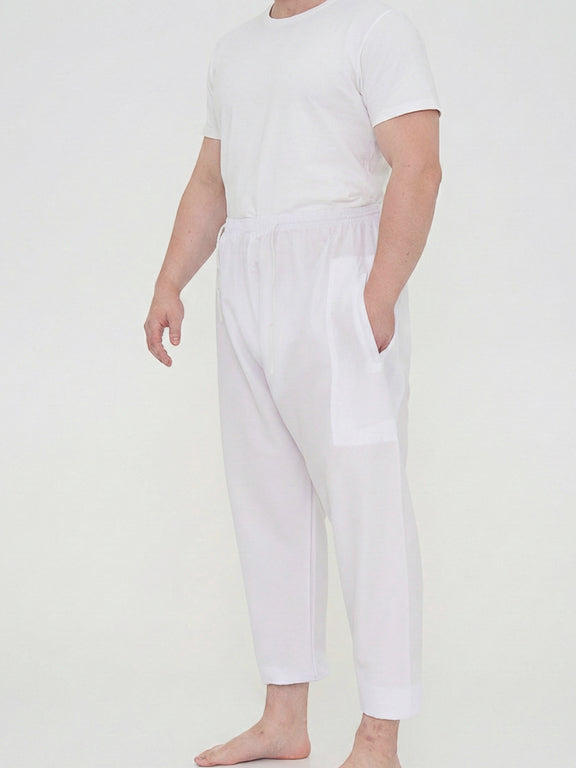 White Qamis T-shirt and Pants Set