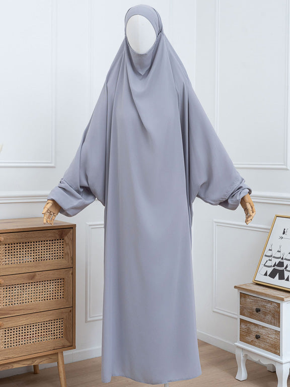 Einteiliger Jilbab – Hellgrau
