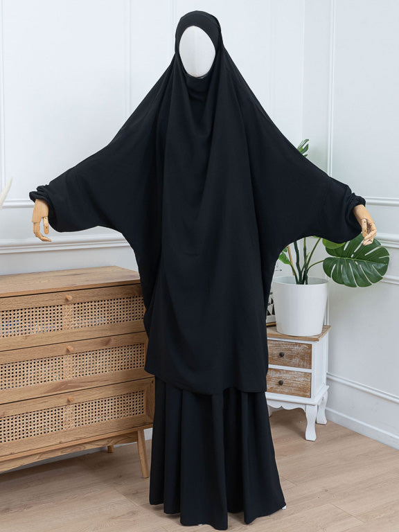 2-teiliger Jilbab – Schwarz – Petite-Größe