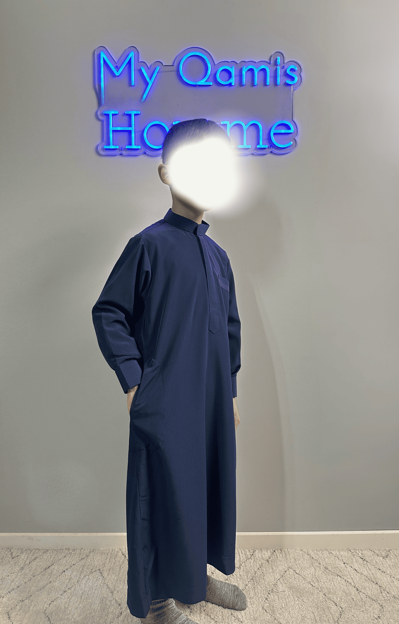 Qamis enfant Qamis Saoudien Premium Al Emad Bleu Marine – My