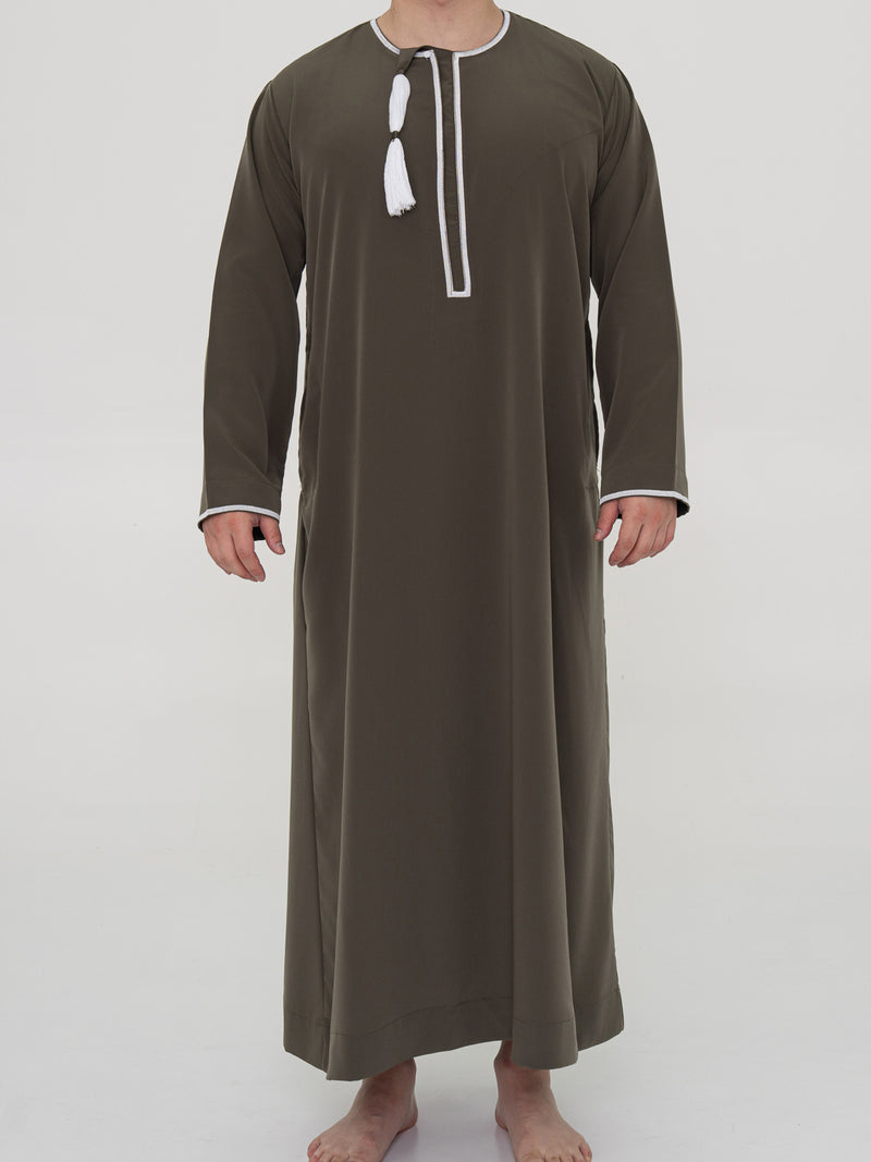 Khaki Omani Thobe Premium - Al Emad