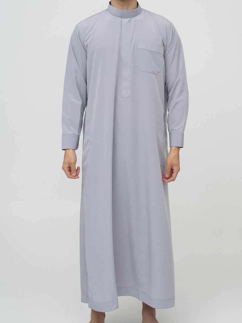 Grey Saudi Thobe Premium - Al Emad