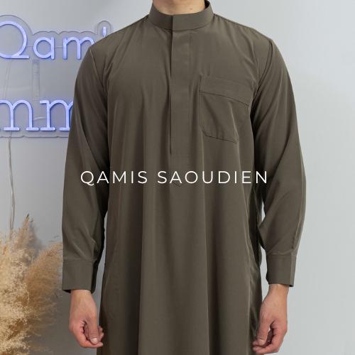 Qamis saoudien kaki