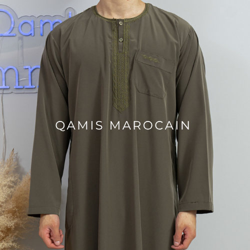 Qamis marocain kaki
