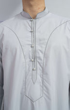 Malaysian qamis with gray collar
