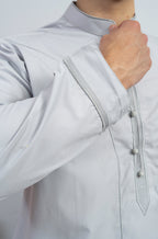 Malaysian qamis with gray collar