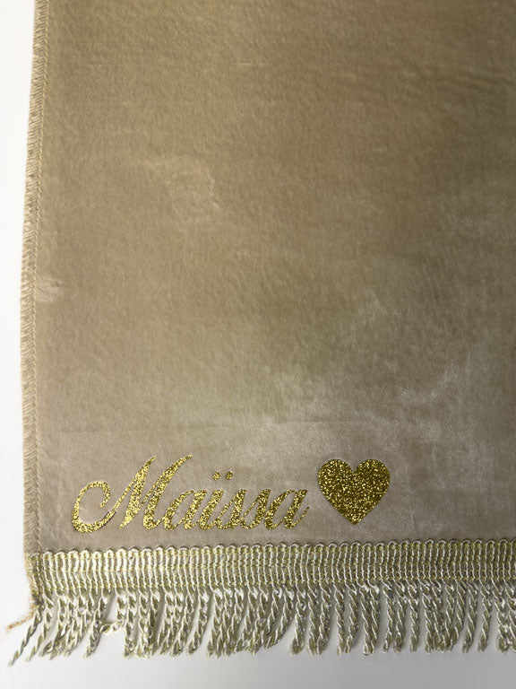 Tapis de prière velours beige