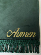 Green velvet prayer mat