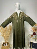 Abaya Kimono Amani - Luxury Collection - Abaya haut de gamme - Kaki