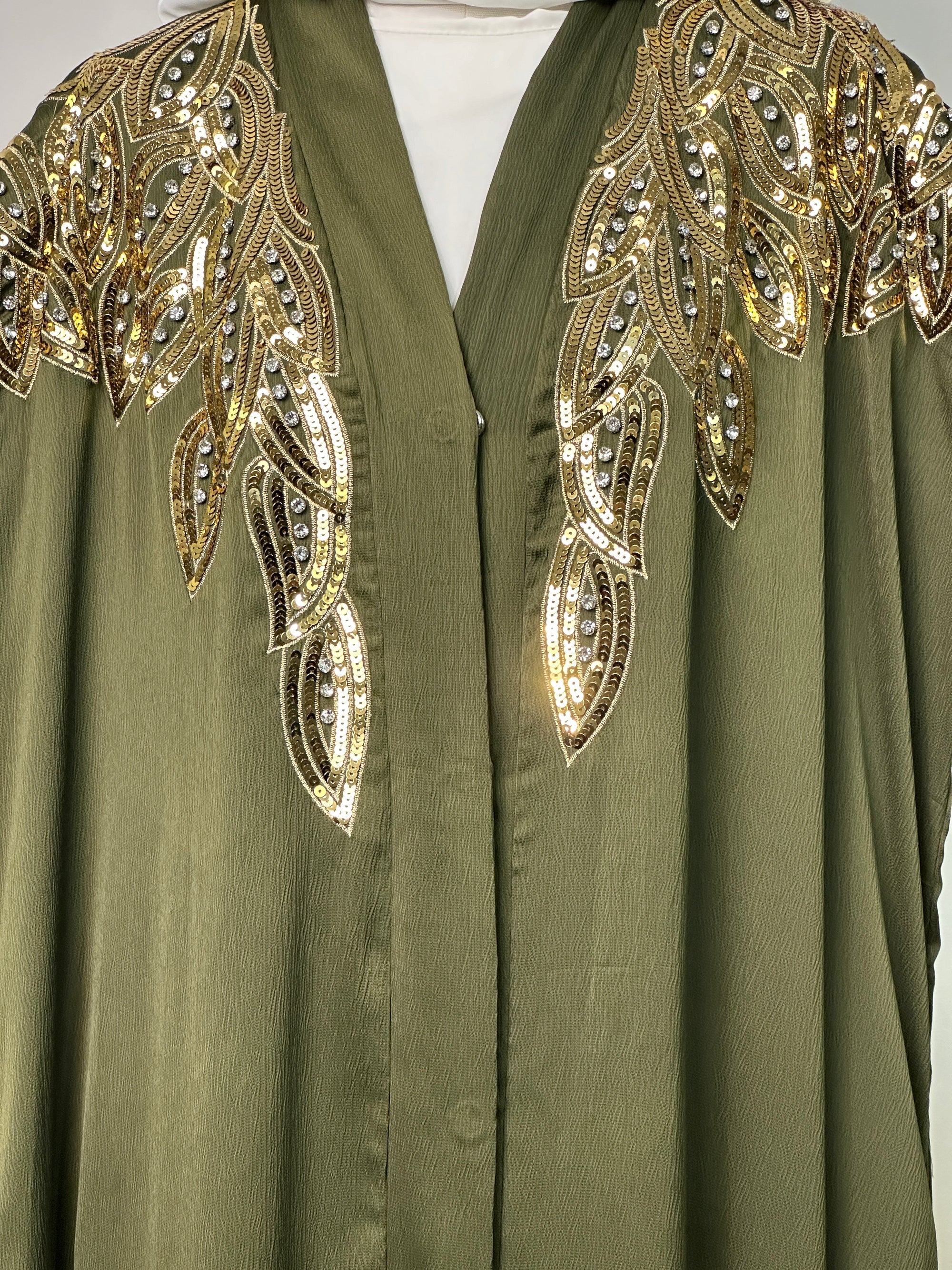 Abaya Kimono Amani - Luxury Collection - Abaya haut de gamme - Kaki