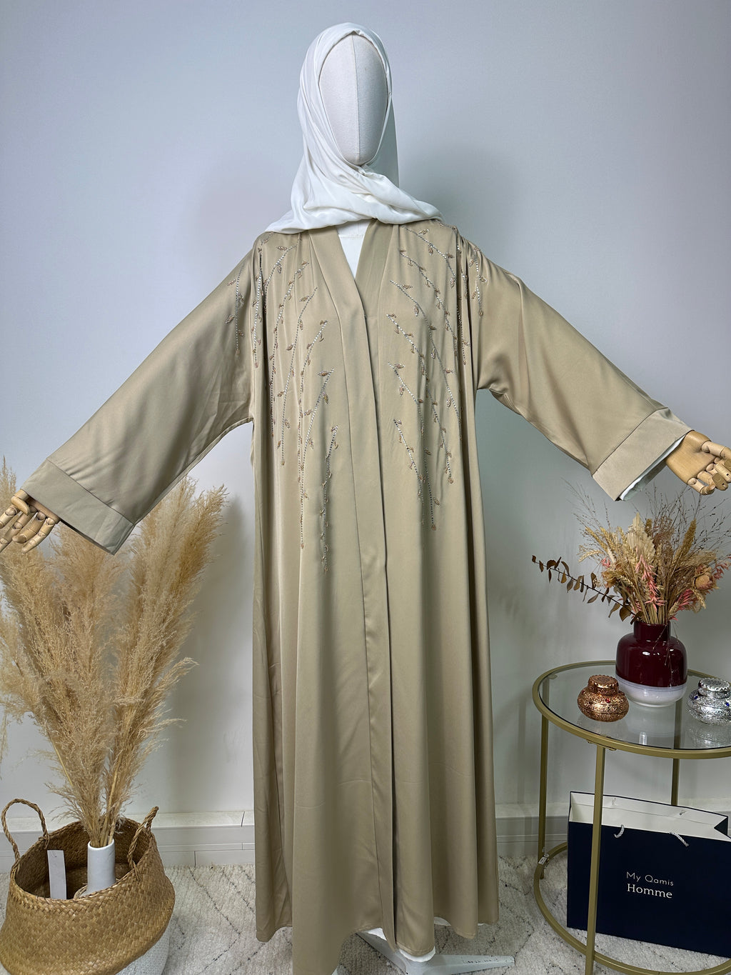 Abaya Kimono Asma - Luxuskollektion - Abaya High -End - Beige