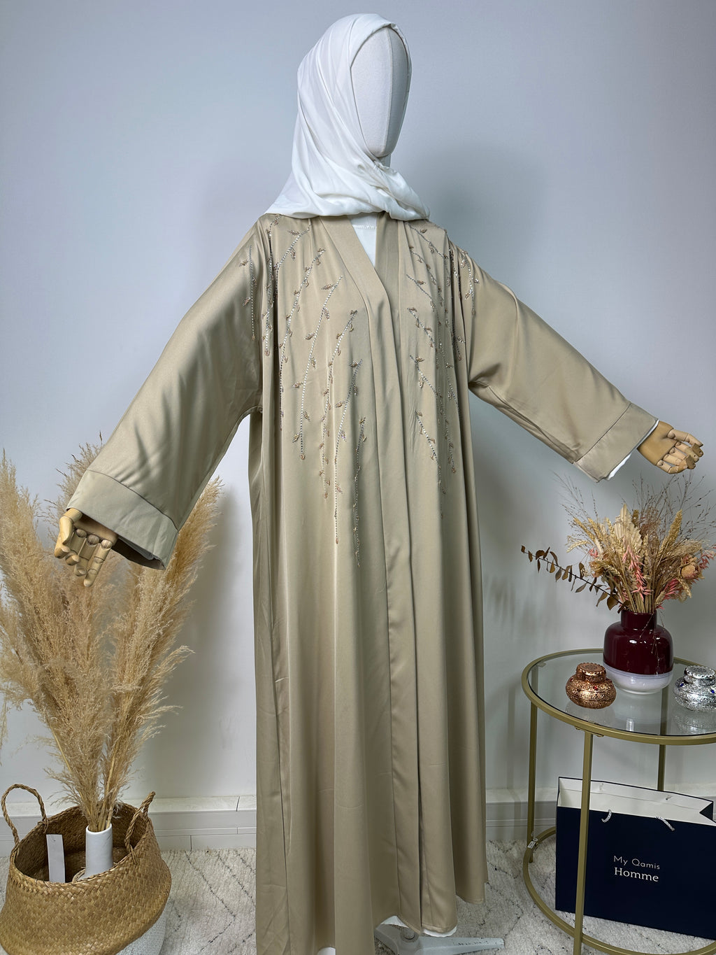 Abaya Kimono Asma - Luxuskollektion - Abaya High -End - Beige