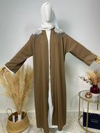 Abaya Kimono Fatma - Luxury Collection - Abaya haut de gamme - Marron