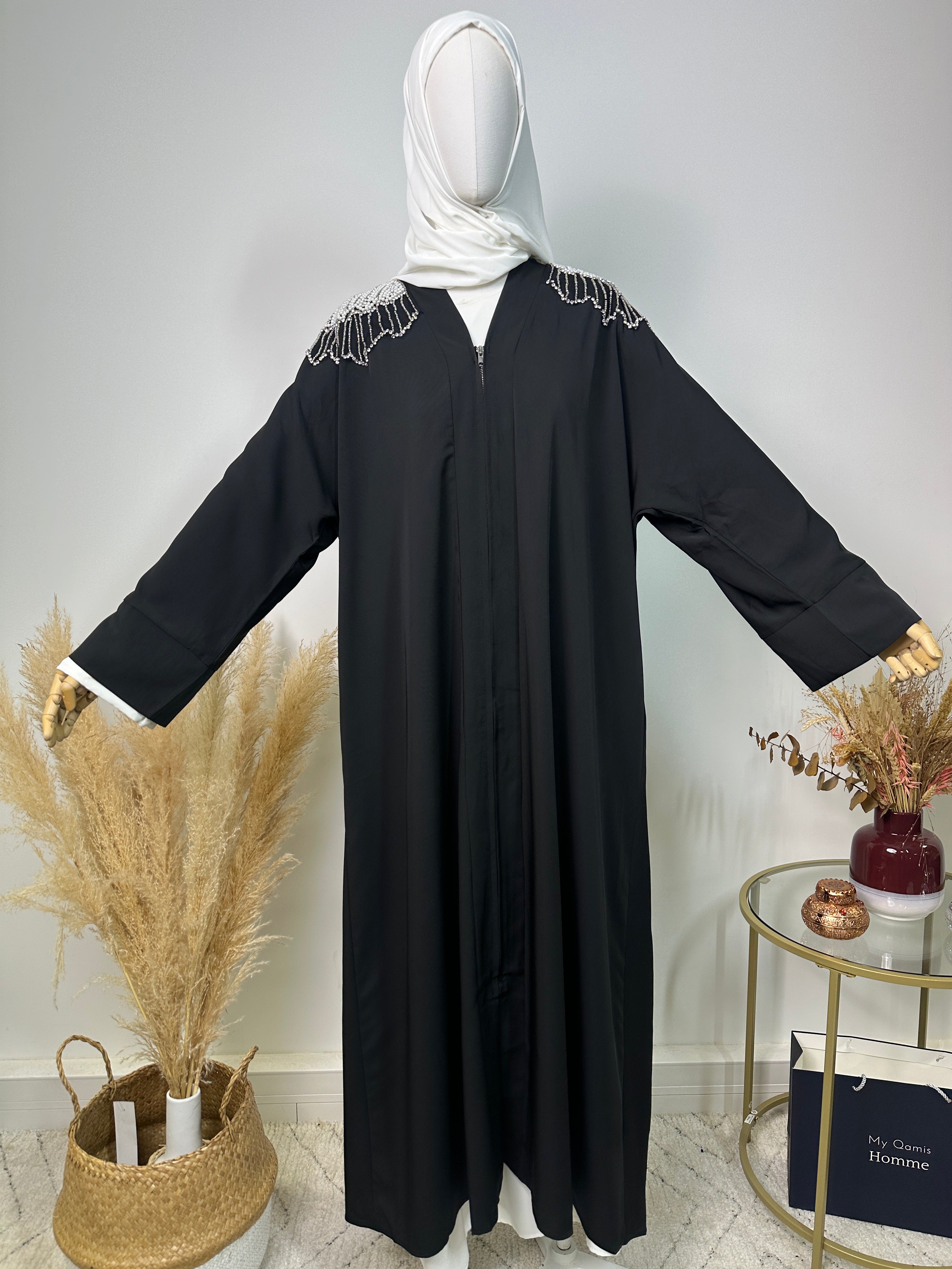 Abaya Kimono Fatma - Luxury Collection - Abaya haut de gamme - Noir