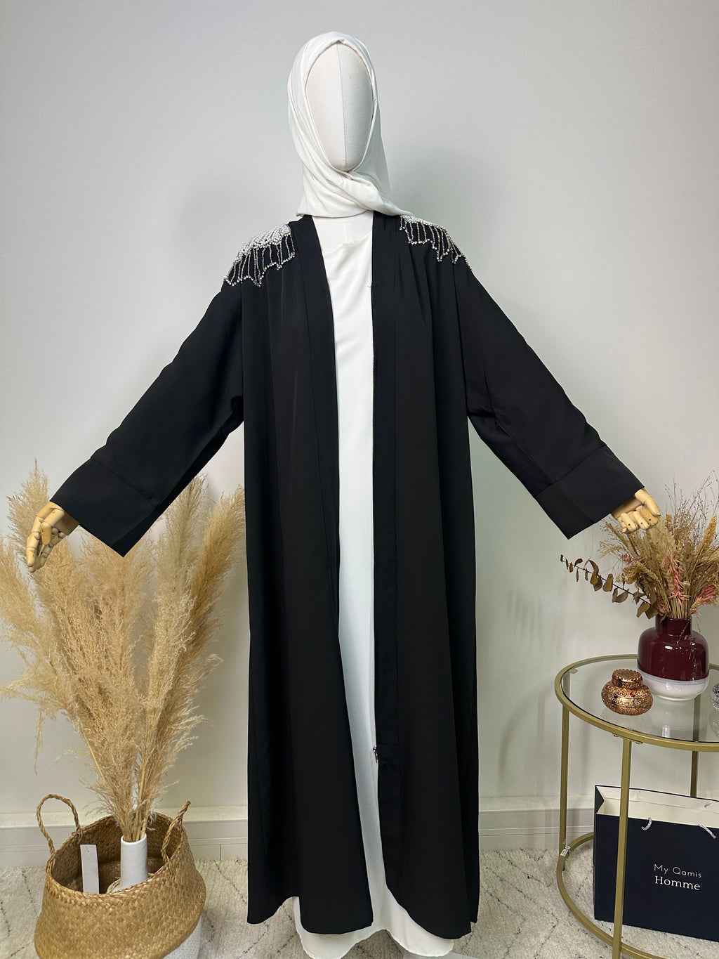 Abaya Kimono Fatma - Luxury Collection - Abaya haut de gamme - Noir