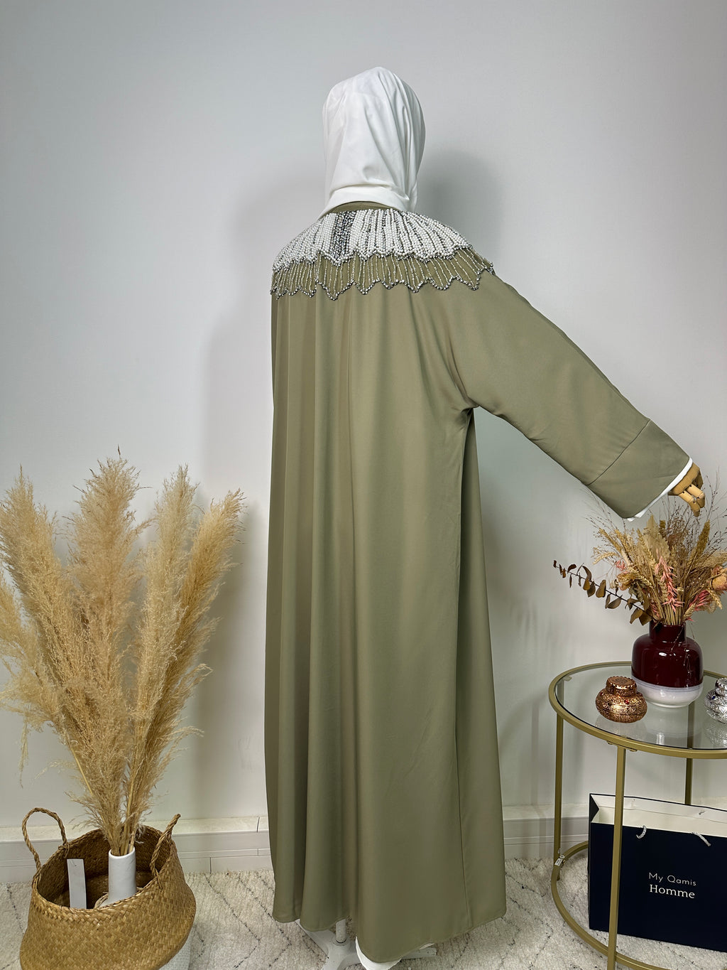 Abaya Kimono Fatma - Luxury Collection - Abaya haut de gamme - Olive