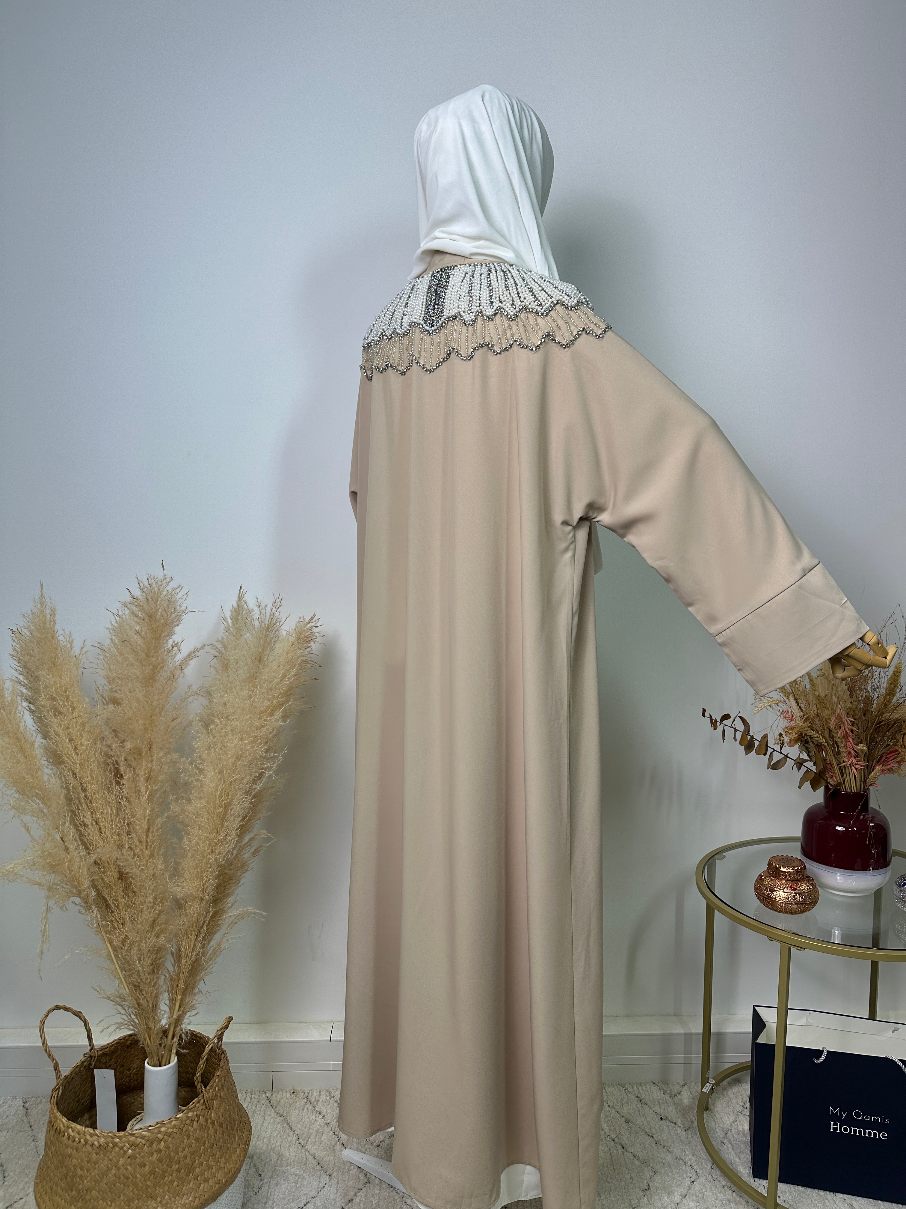 Abaya Kimono Fatma - Luxury Collection - Abaya haut de gamme - Beige