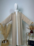 Abaya Kimono Fatma - Luxury Collection - Abaya haut de gamme - Beige