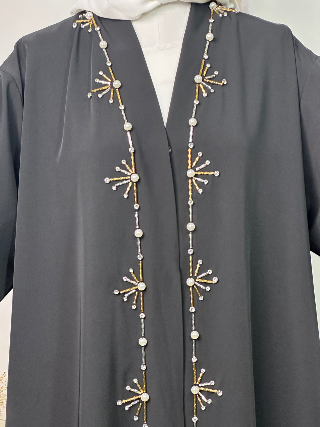 Abaya Kimono Fatima - Luxury Collection - Abaya haut de gamme - Noir