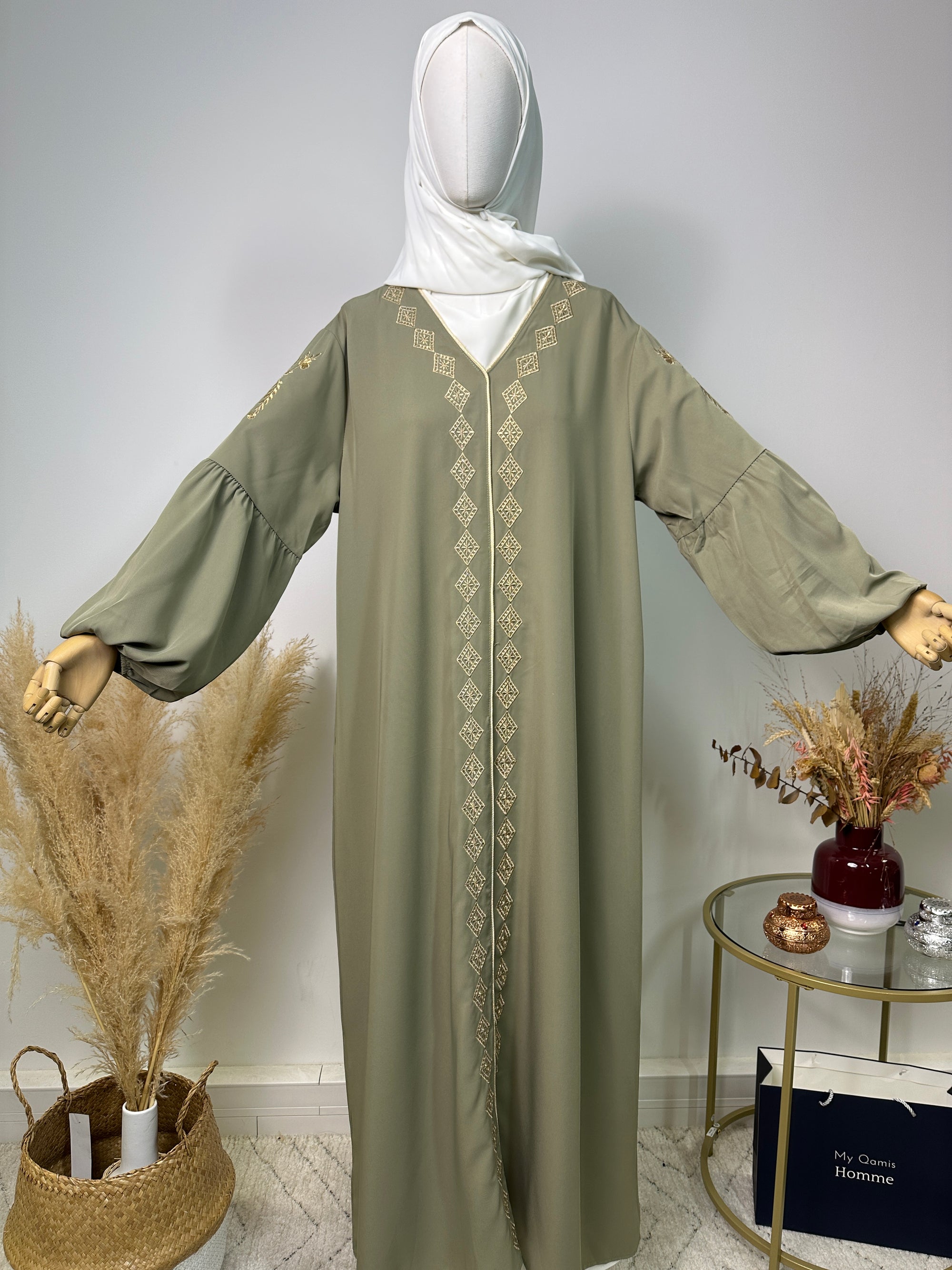 Abaya Amal - Luxury Collection - Abaya haut de gamme - Olive