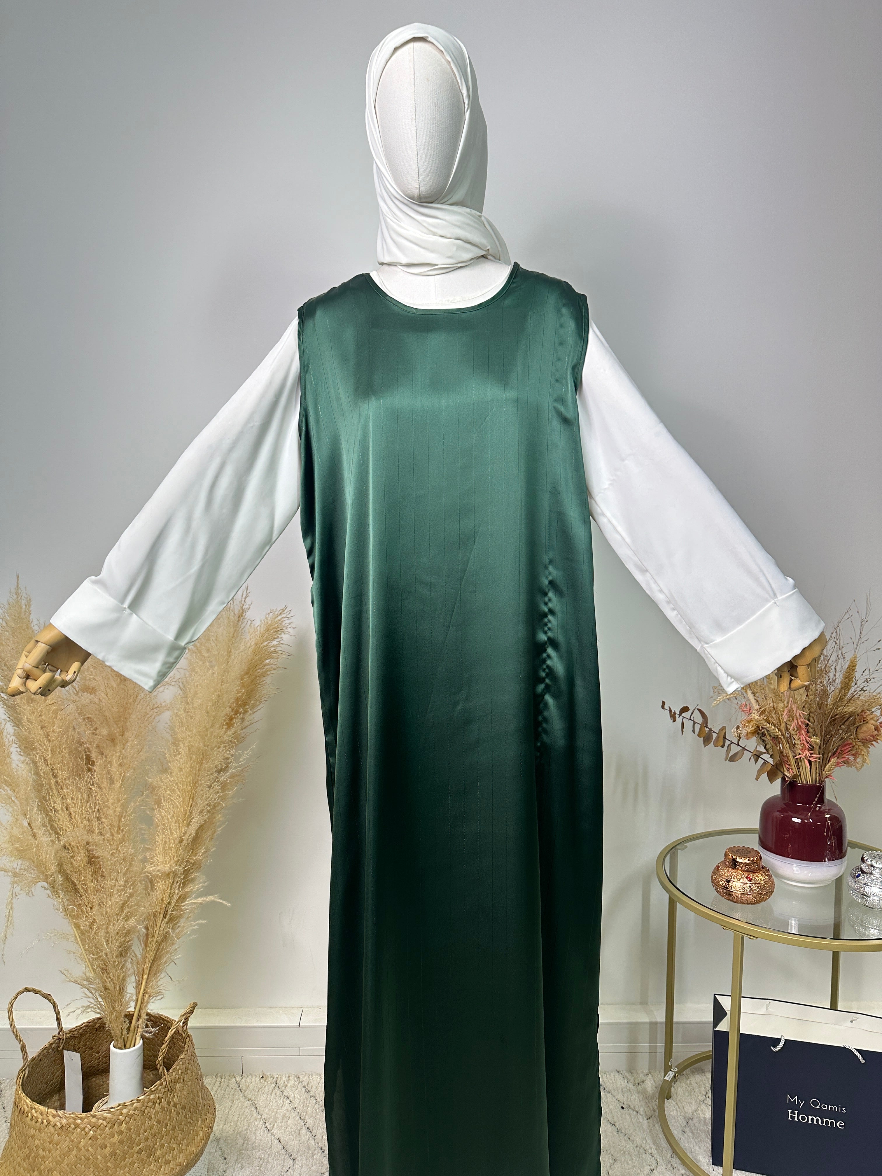 Ensemble Abaya Dina - Luxury Collection - Abaya haut de gamme - Vert Sapin
