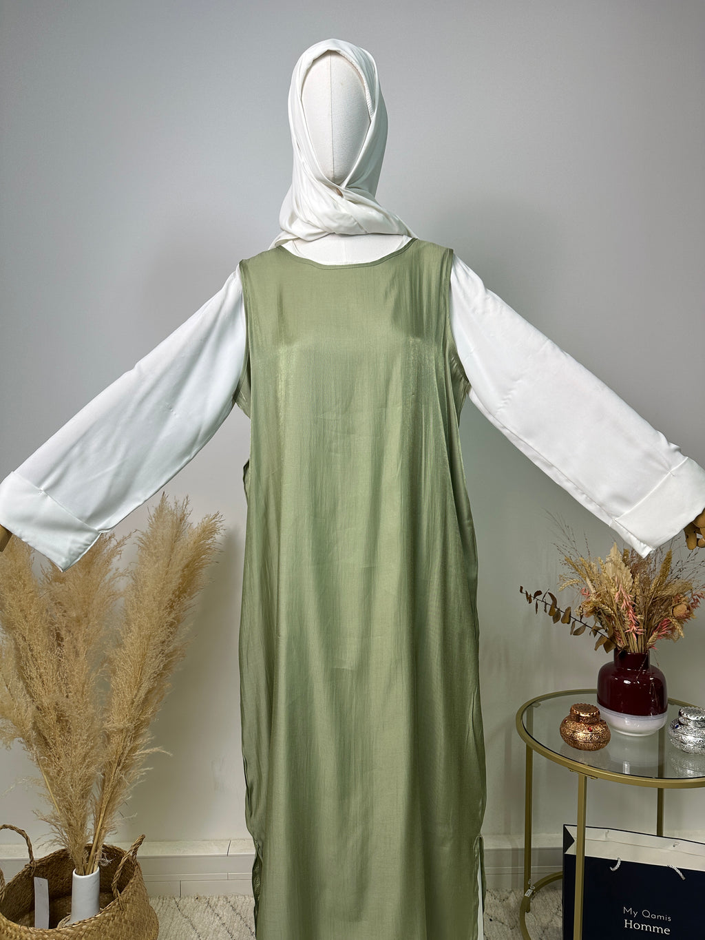 Ensemble Abaya Samara - Luxury Collection - Abaya haut de gamme - Olive Kaki