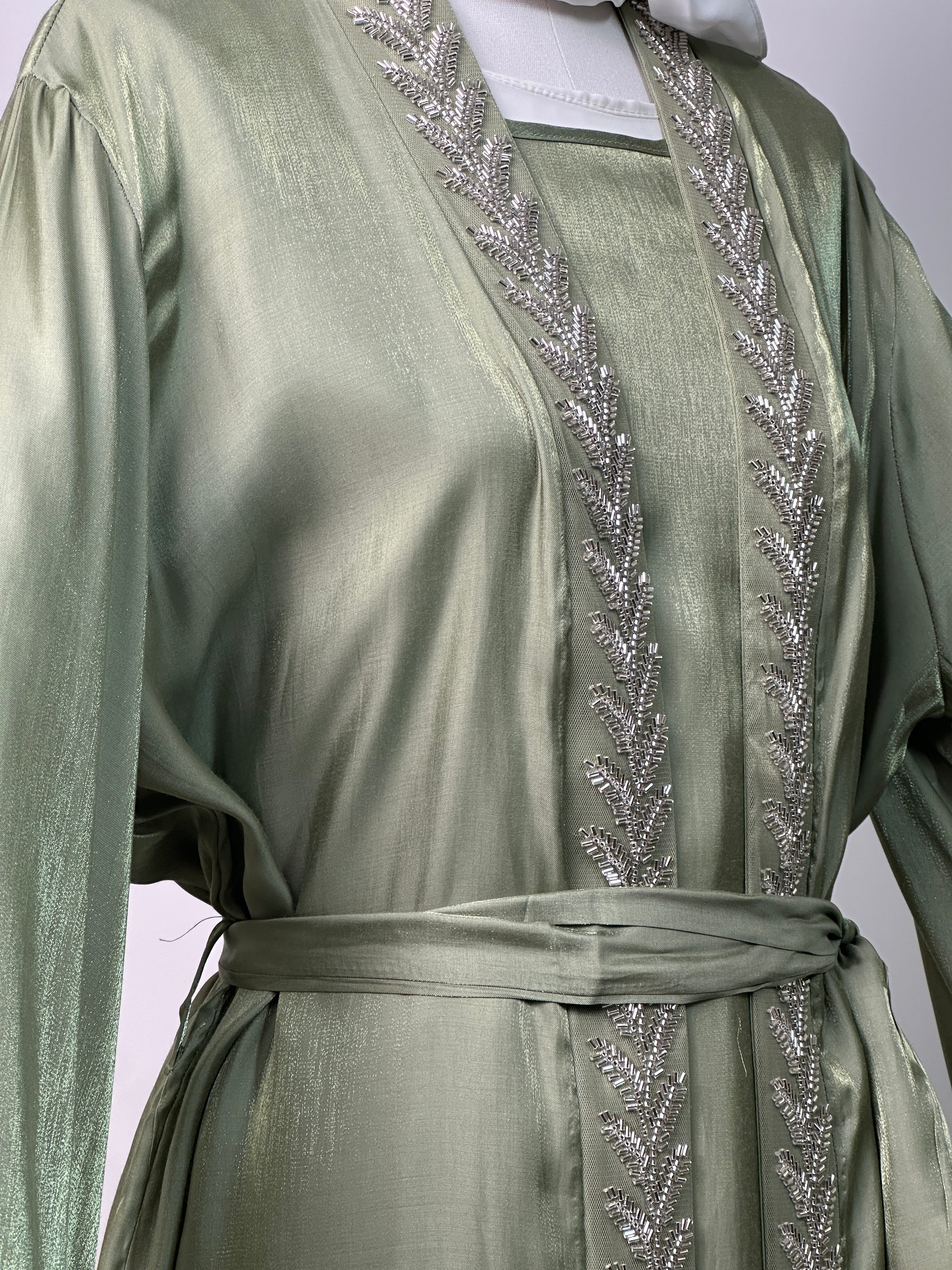 Ensemble Abaya Samara - Luxury Collection - Abaya haut de gamme - Olive Kaki