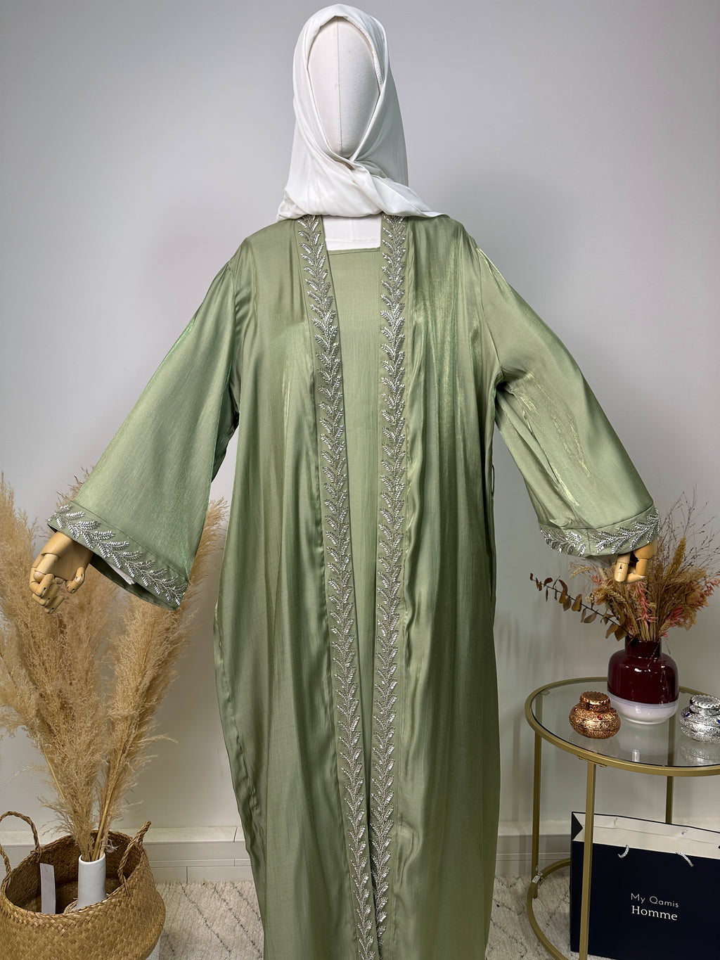 Ensemble Abaya Samara - Luxury Collection - Abaya haut de gamme - Olive Kaki
