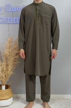 Qamis pakistanais al emad kaki de face