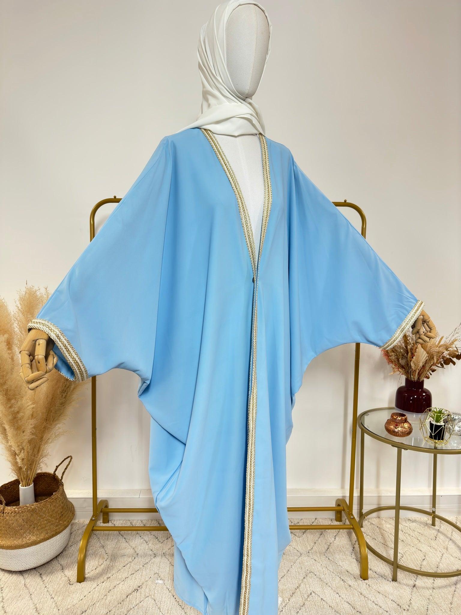 Abaya Kimono 1 pièce - Anna - Bleu Ciel - My Qamis Homme
