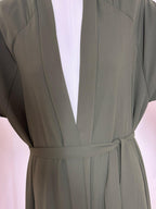Abaya Kimono 1 pièce + Hijab Mousseline - Lyna - Kaki - My Qamis Homme