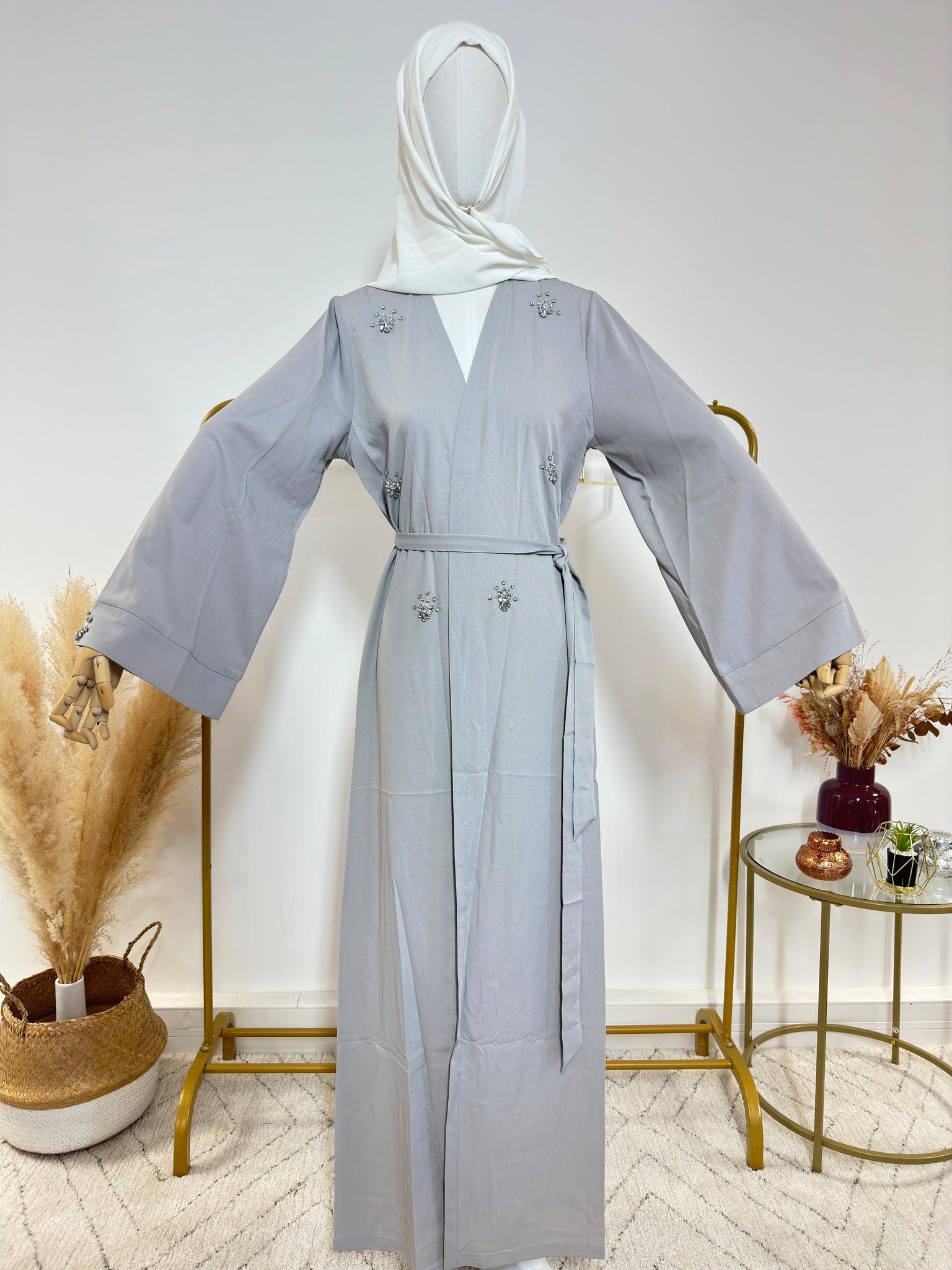 Abaya Kimono 1 pièce - Samara - Gris - My Qamis Homme