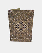 Carte de vœux motif Rawda coloris kaki doré, à personnaliser avec un message à l'intérieur