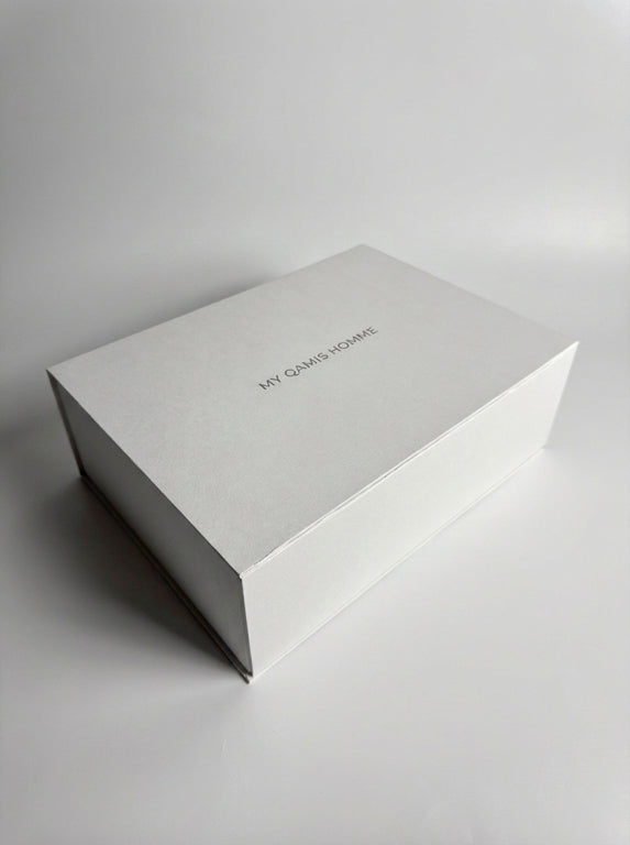 coffre cadeau blanc siglé my qamis homme