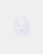 Bavoir bébé brodé prénom en fil doré, 100% coton, coffret naissance MQH