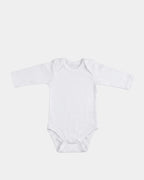 Body bébé manches longues en 100% coton blanc, coffret naissance personnalisé MQH
