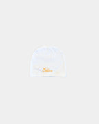 Bonnet bébé brodé prénom en fil doré, 100% coton, coffret naissance MQH