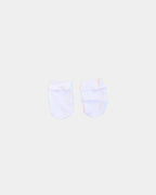 Paire de gants anti-griffures bébé en 100% coton blanc, coffret naissance MQH