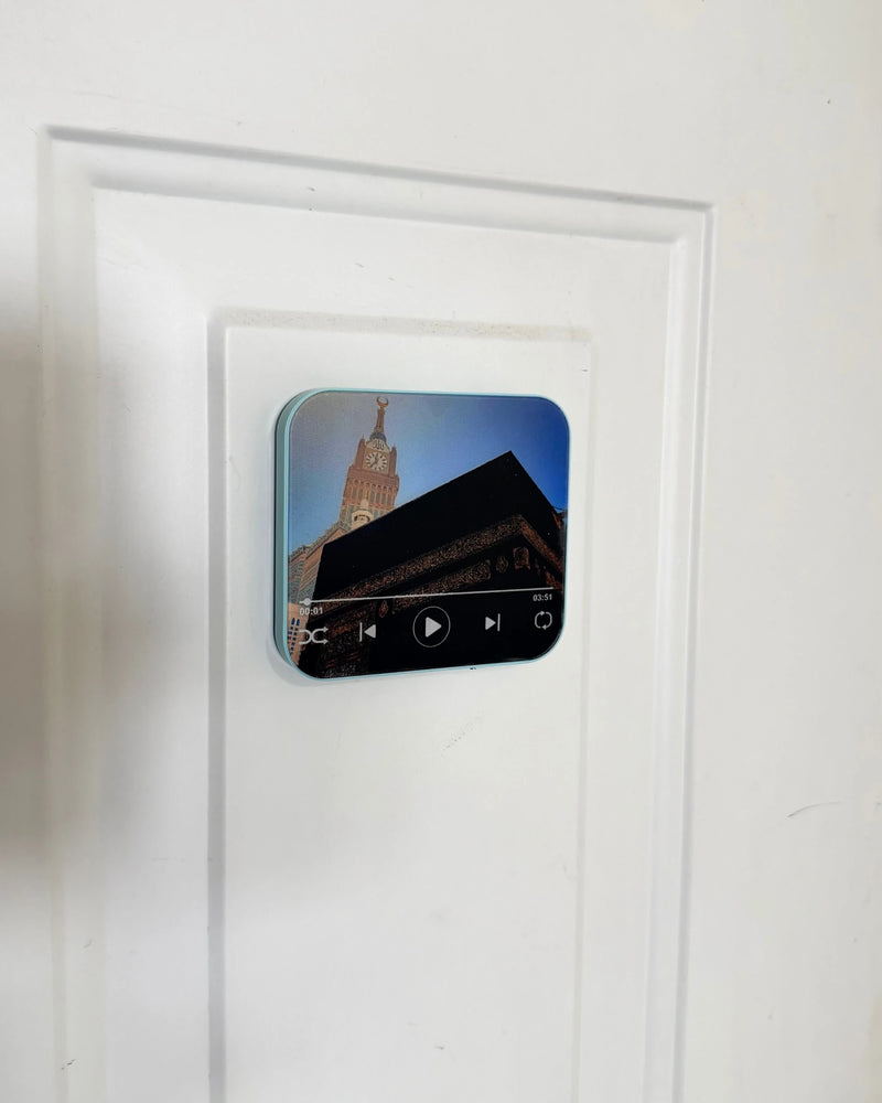 Coran Magnet design 04 Kaaba avec la tour de l'horloge de La Mecque, aimant coranique
