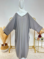 Ensemble Abaya Kimono 2 pièces - Inaya - Gris - My Qamis Homme