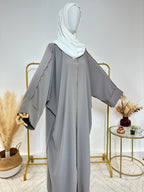 Ensemble Abaya Kimono 2 pièces - Inaya - Gris - My Qamis Homme