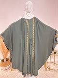 Ensemble Abaya Kimono 2 pièces - Naila - Vert Kaki - My Qamis Homme