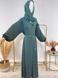 Ensemble Abaya Rania avec Hijab - Vert d'Eau - Made in UAE - My Qamis Homme