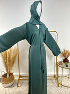 Ensemble Abaya Samar avec Hijab - Vert D'eau - Made in UAE - My Qamis Homme