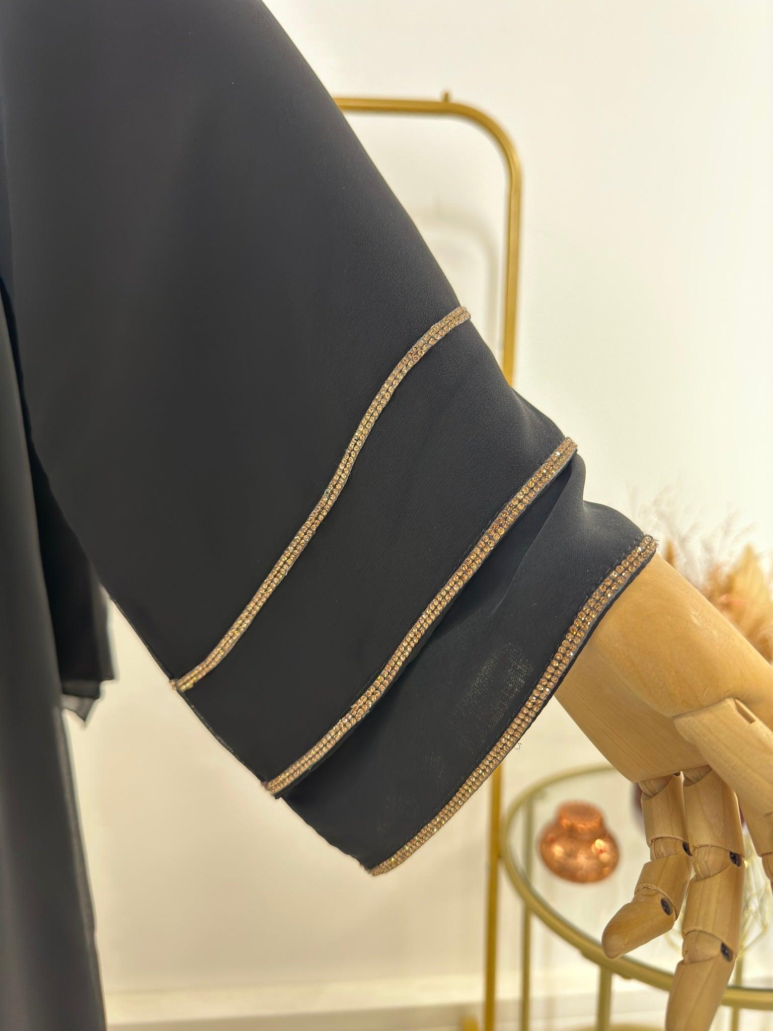 Ensemble Abaya Zahra avec Hijab - Noir - Made in UAE - My Qamis Homme