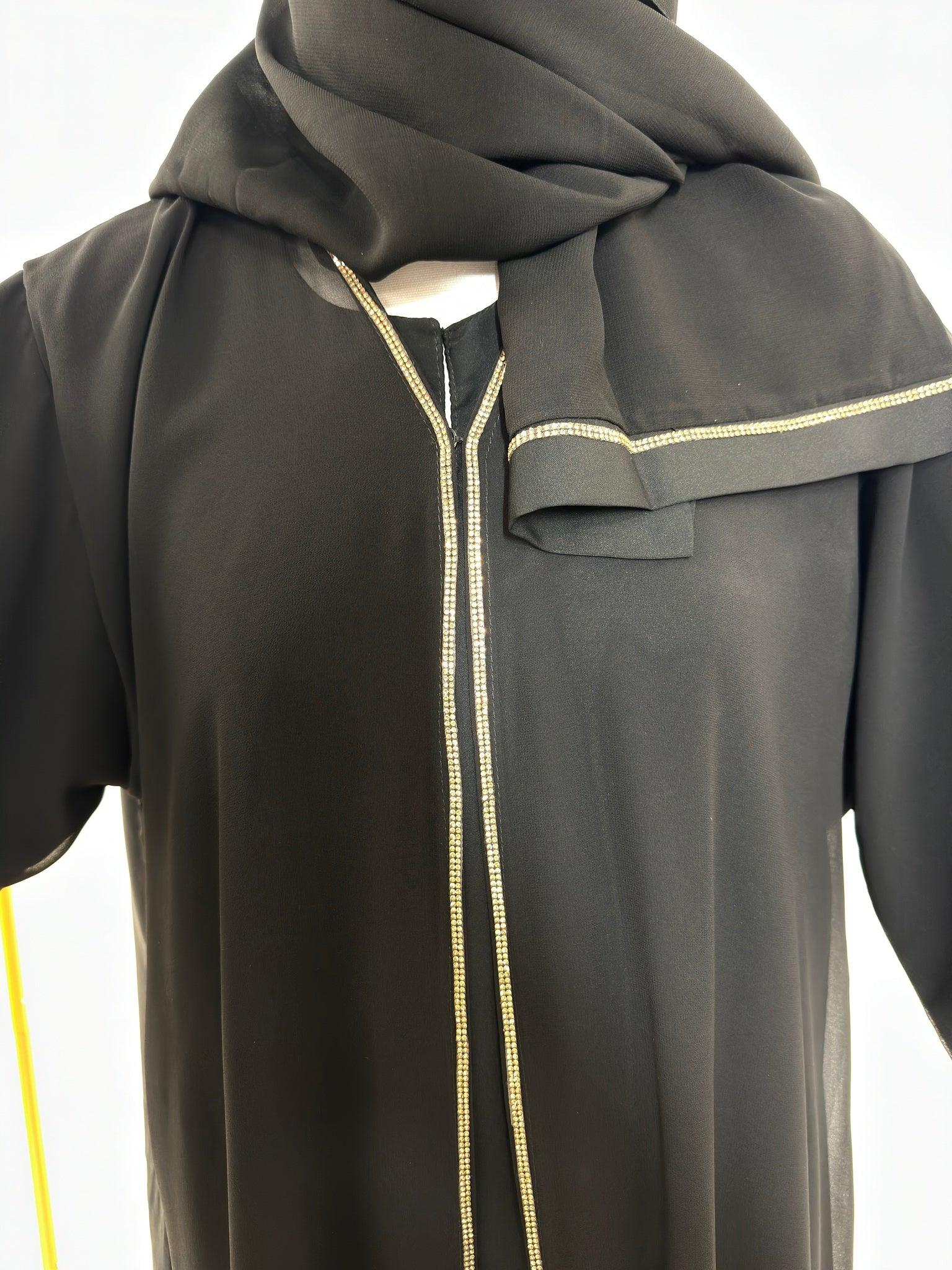 Ensemble Abaya Zahra avec Hijab - Noir - Made in UAE - My Qamis Homme