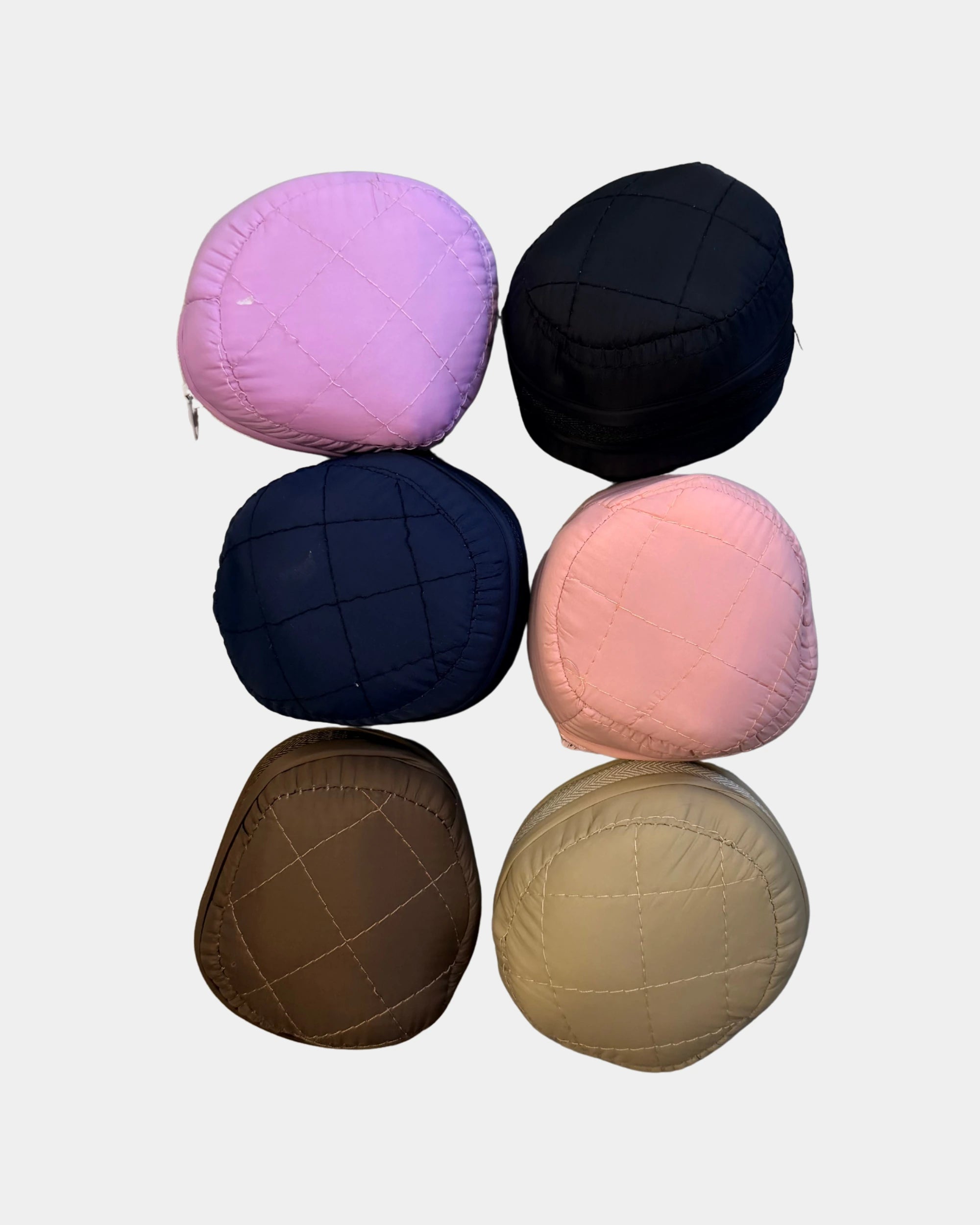 Pochette de rangement assortie de l'ensemble de prière jilbab compact MQH, coloris lilas, noir, bleu marine, rose, marron et camel