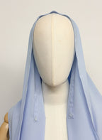 Hijab à aimants intégrés en Mousseline - Blanc