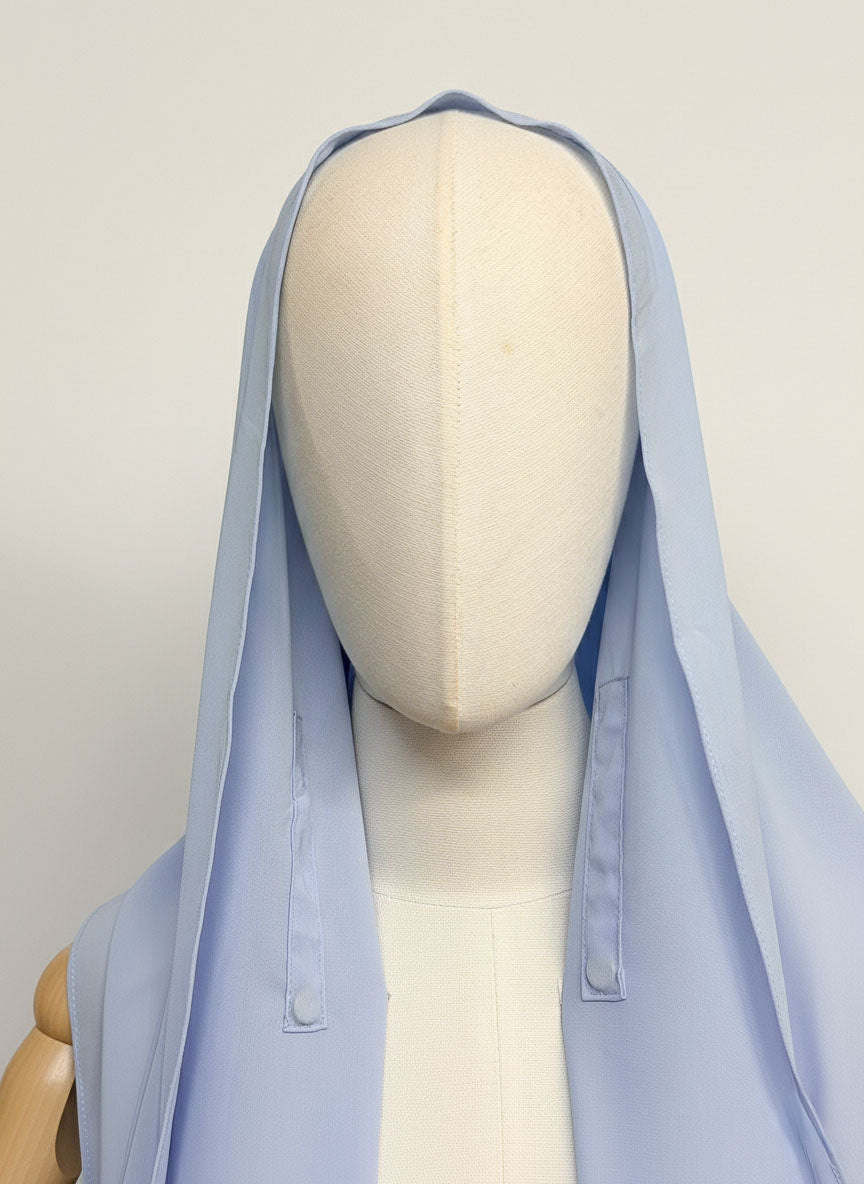 Hijab à aimants intégrés en Mousseline - Blanc